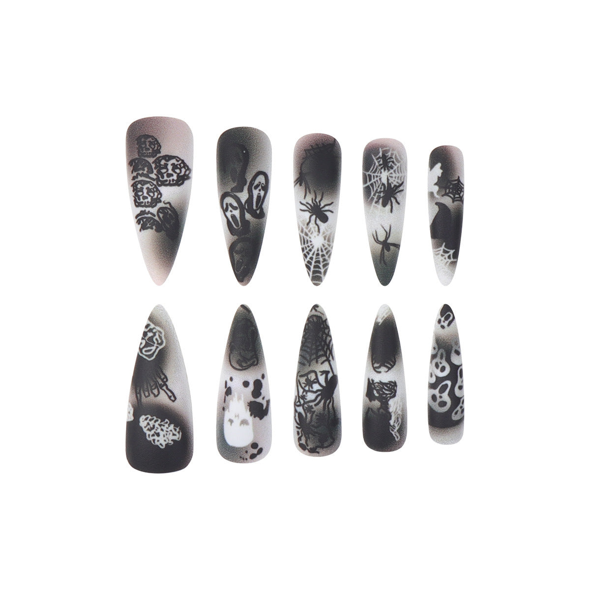 Artistic Halloween-Themed Stiletto Nail Art Stornfield
