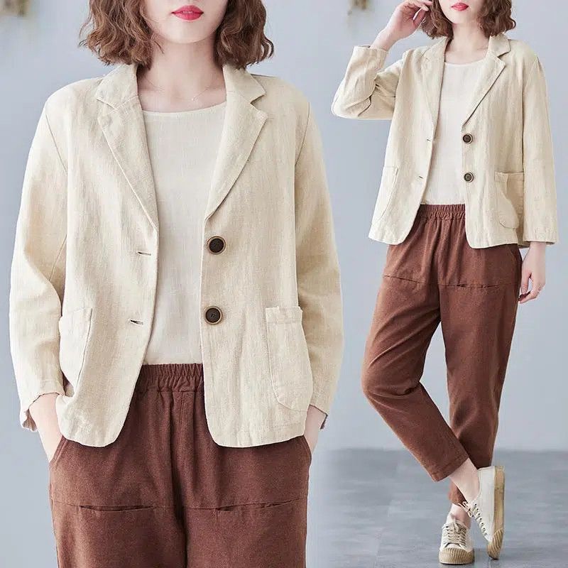 Women's Notch Lapel Blazer with Patch Pockets