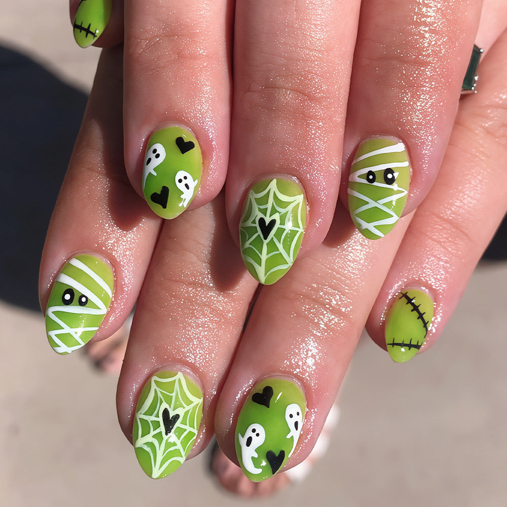 Whimsical Halloween-Themed Press-On Nail Art Set Stornfield