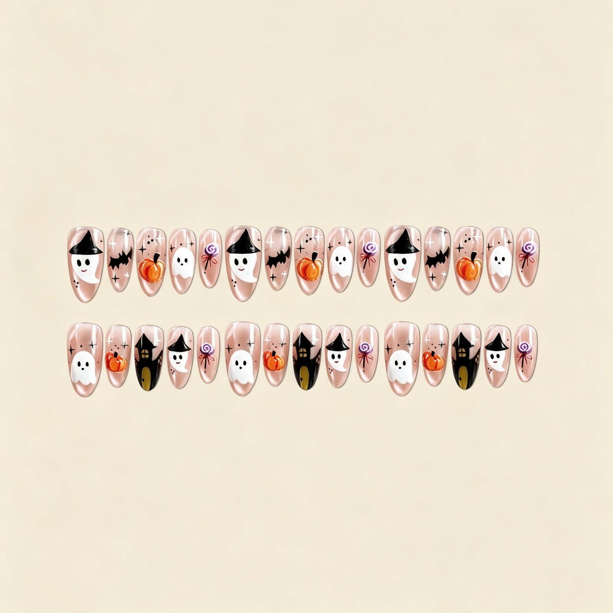 Halloween-Themed Press-On Nail Art Set Stornfield 1788495618
