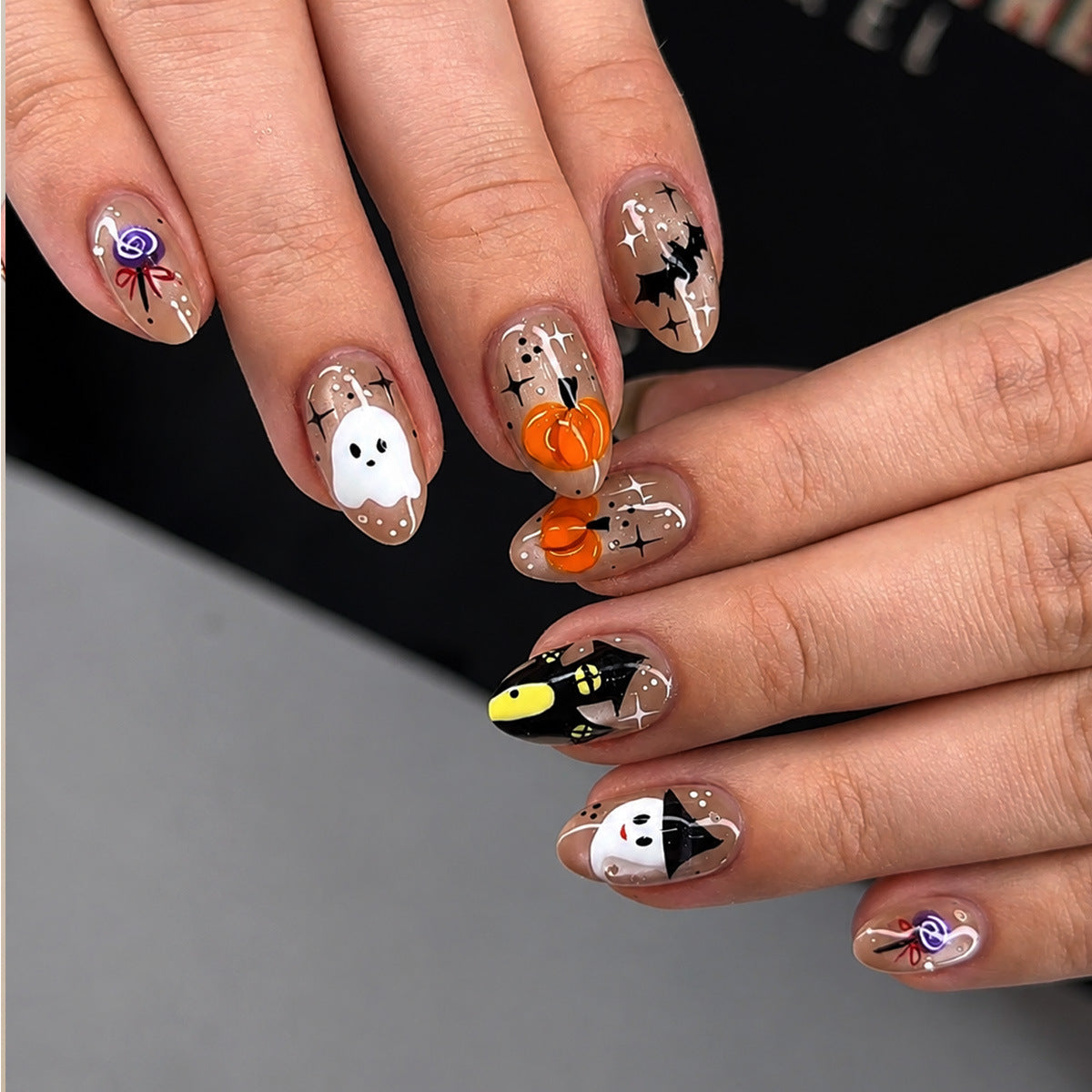 Halloween-Themed Press-On Nail Art Set Stornfield 1788495618