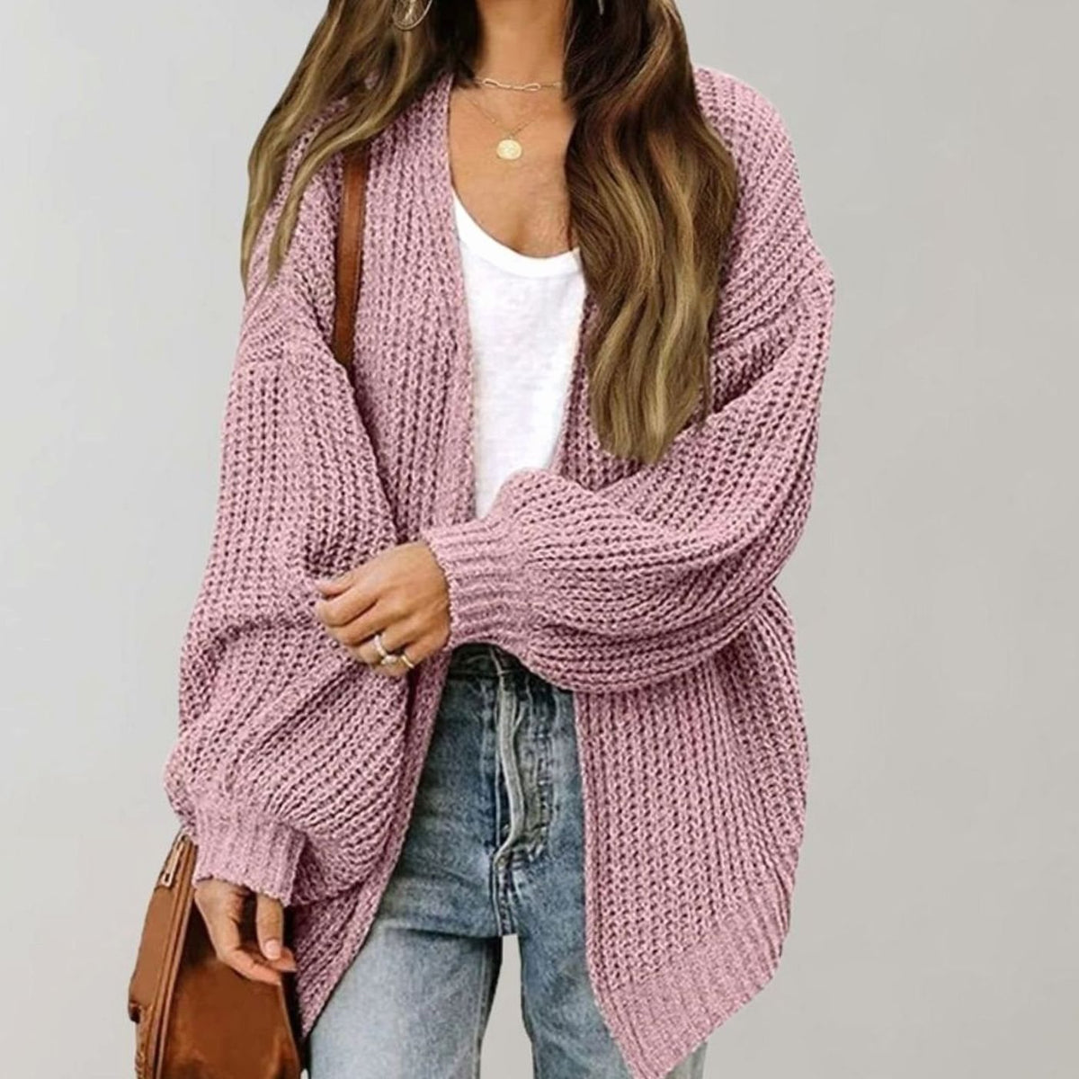 Oversized Open Front Chunky Knit Cardigan