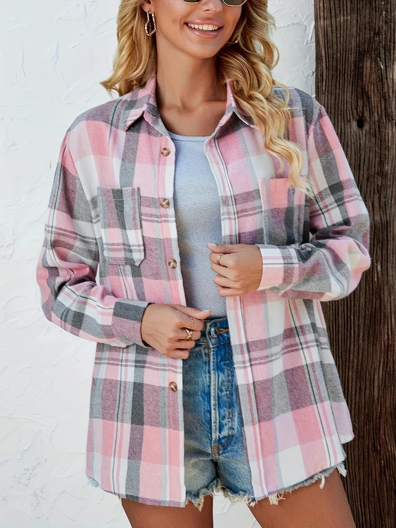 Relaxed Plaid Flannel Shacket with Chest Pocket