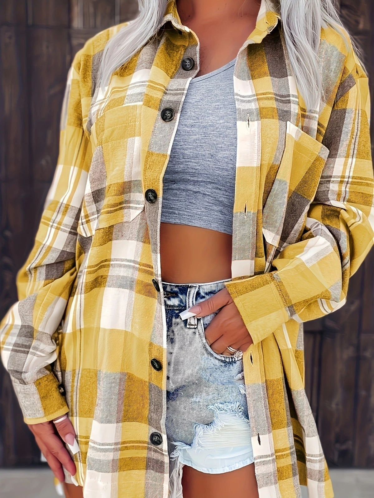 Relaxed Plaid Flannel Shacket with Chest Pocket