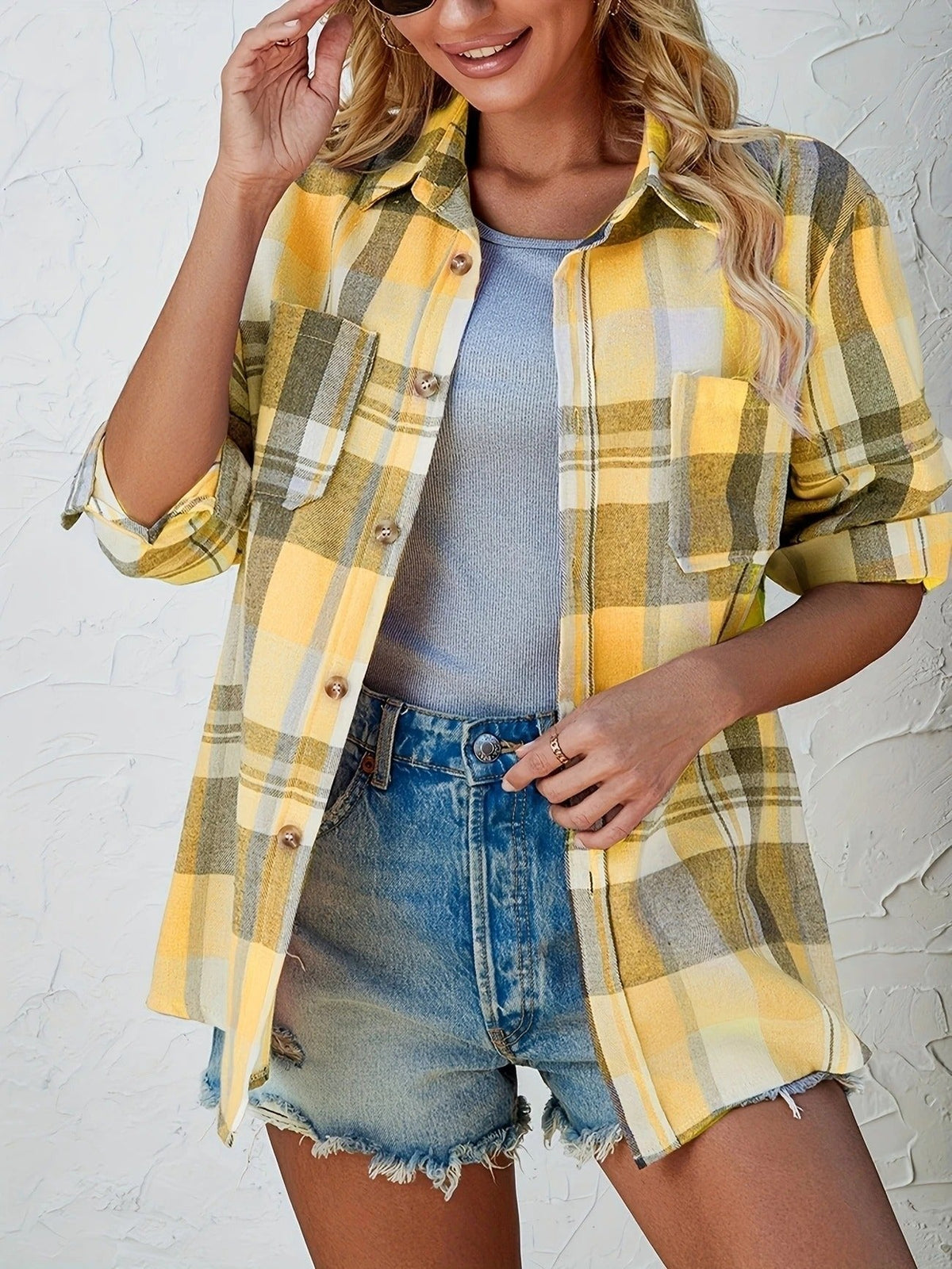 Relaxed Plaid Flannel Shacket with Chest Pocket