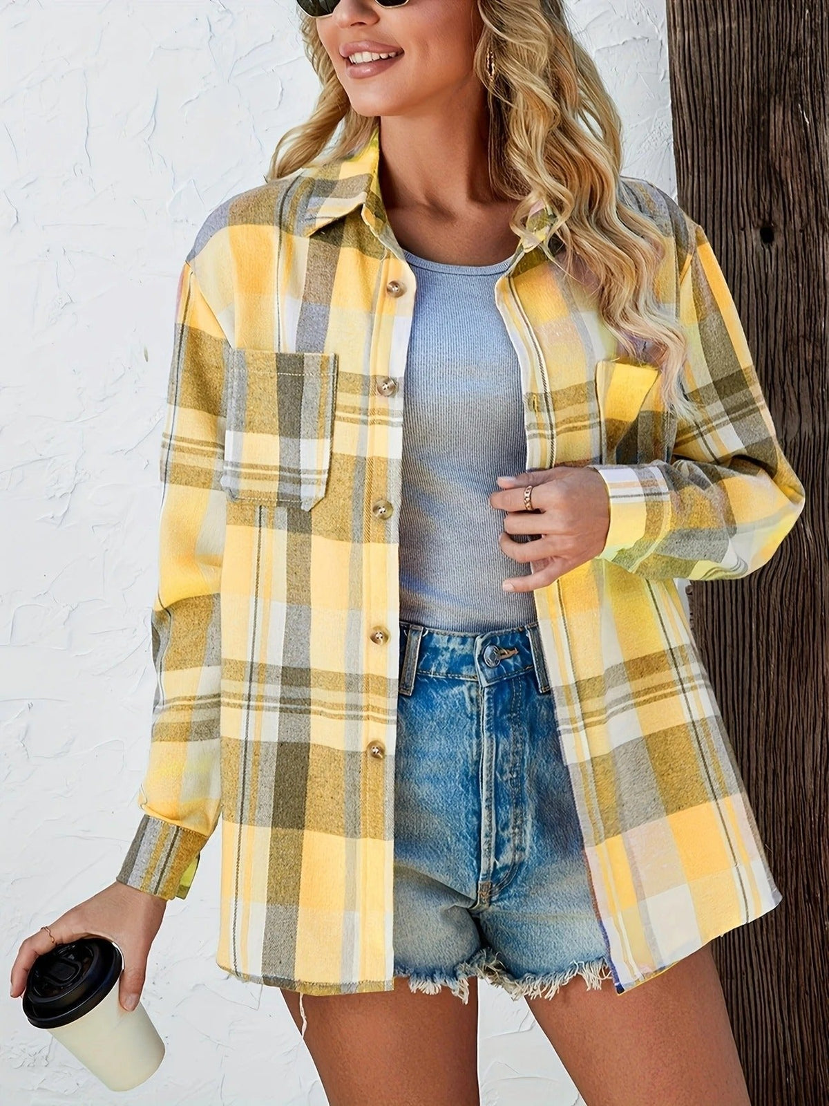 Relaxed Plaid Flannel Shacket with Chest Pocket