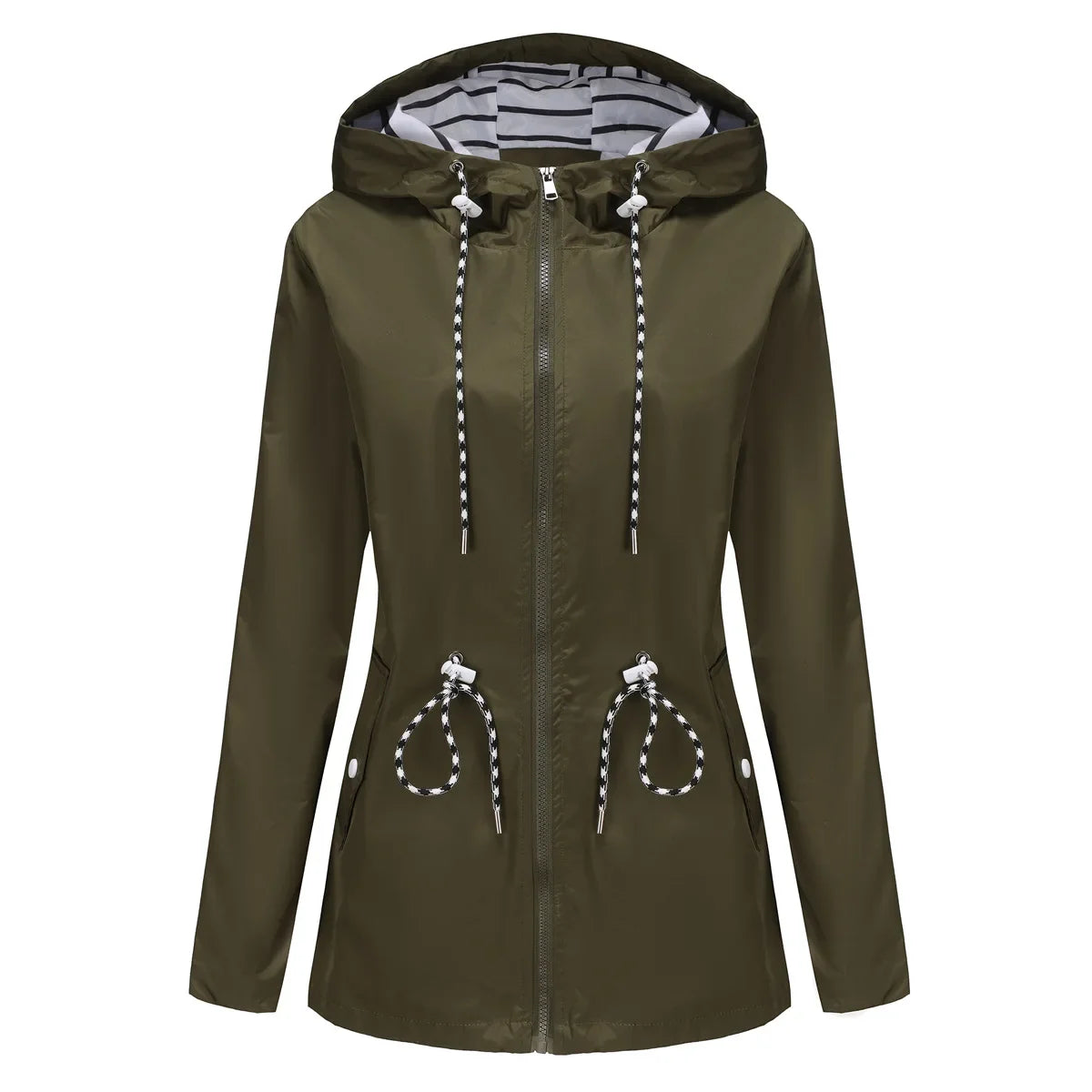 Women's Waterproof Drawstring Rain Jacket - Cerisane