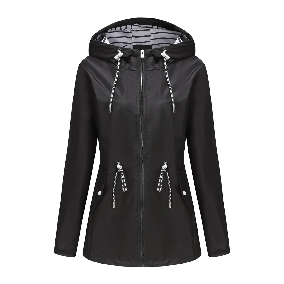 Women's Waterproof Drawstring Rain Jacket - Cerisane