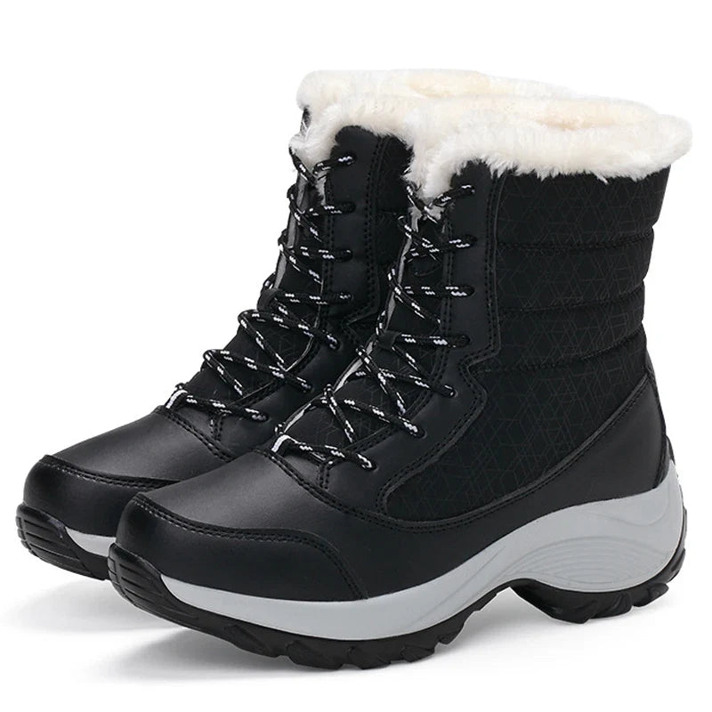 Women's Fur-Lined Platform Snow Boots - Perrienne