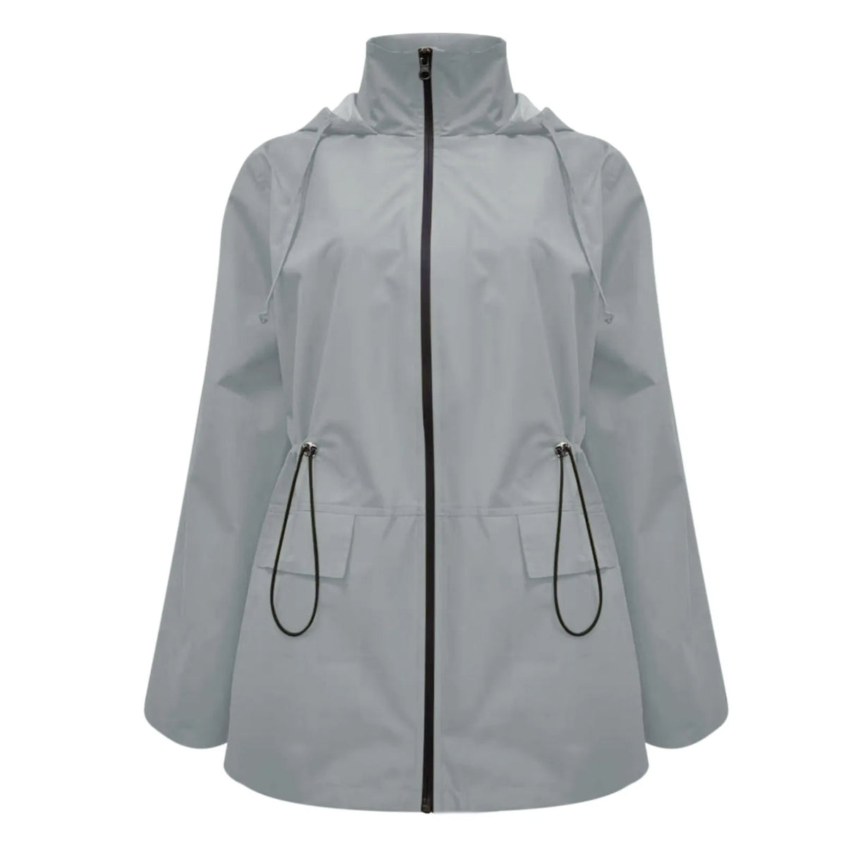 Women's Oversized Hooded Zip Raincoat - Ondalise