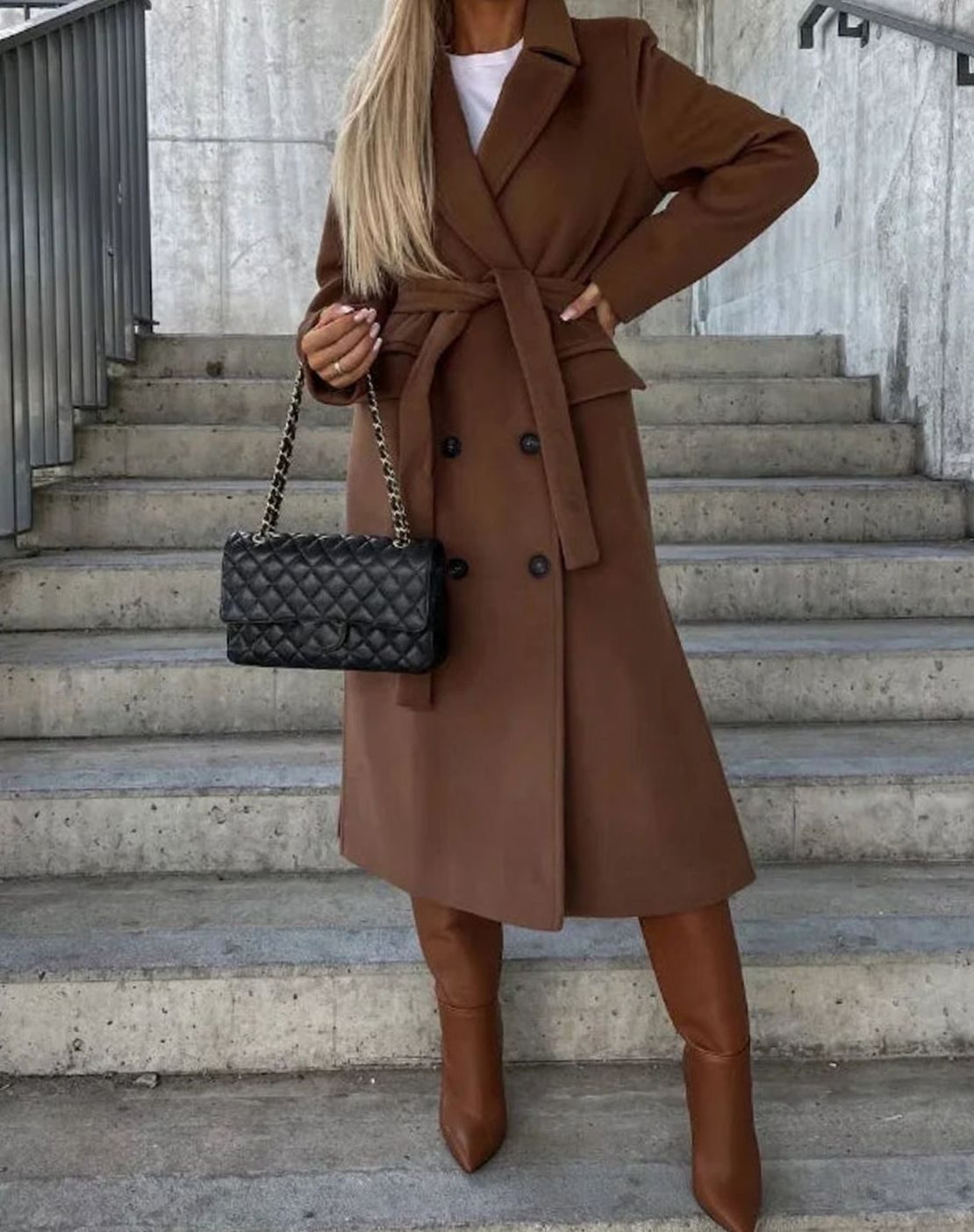 Timeless Long Double Breasted Wool Coat