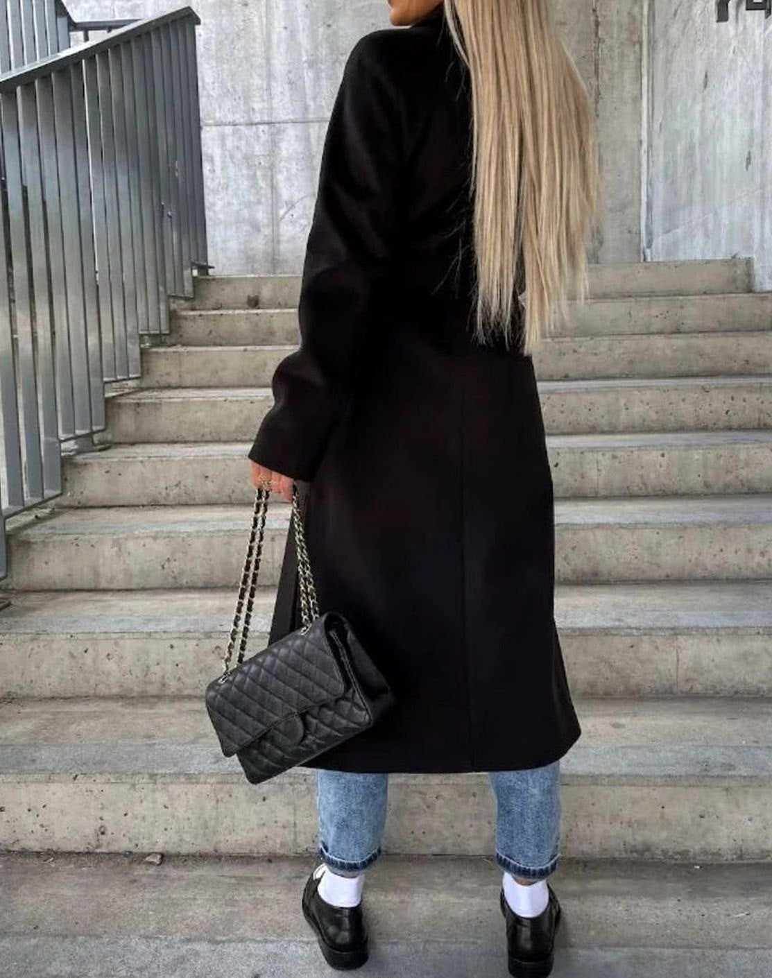 Timeless Long Double Breasted Wool Coat