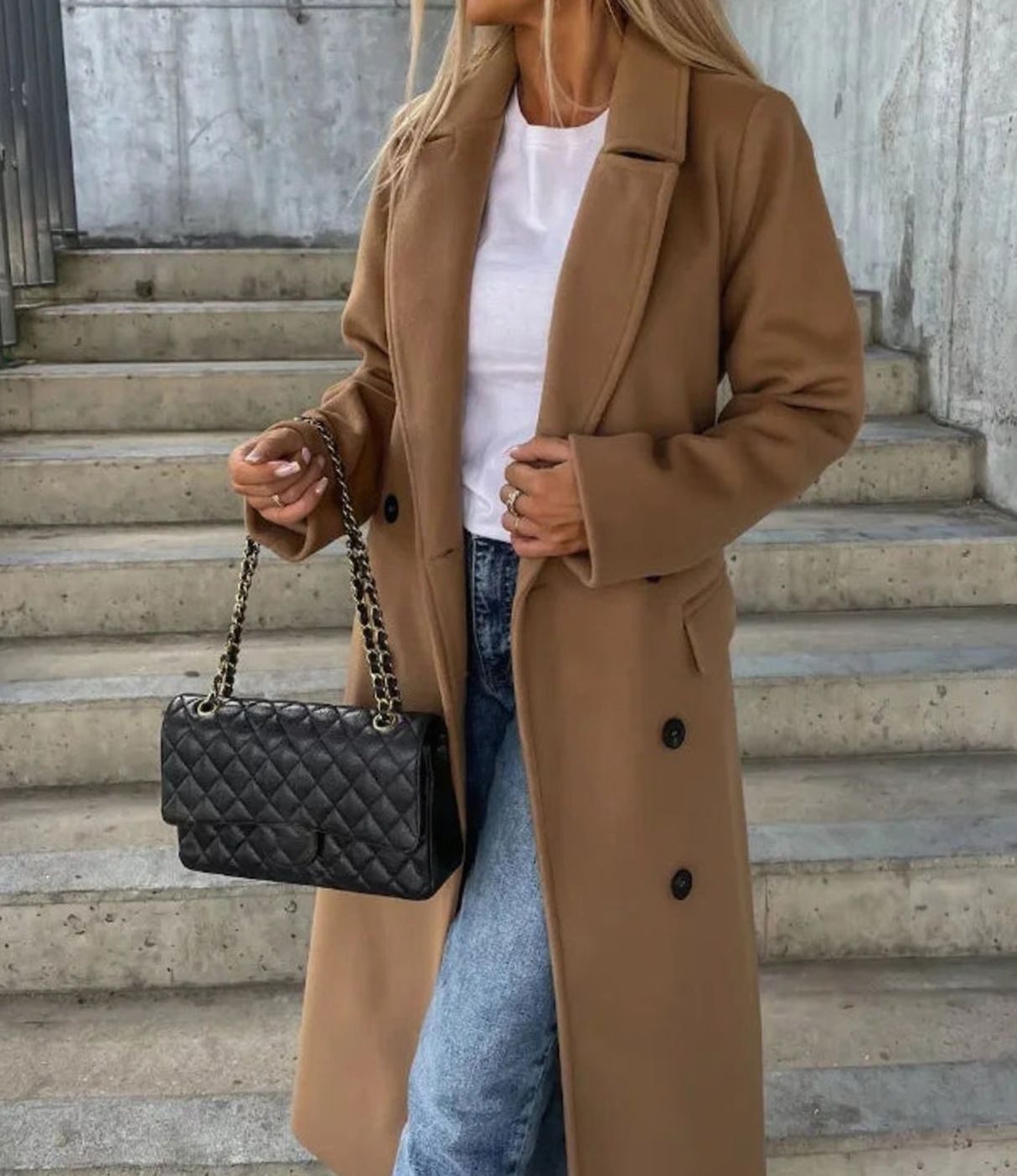 Timeless Long Double Breasted Wool Coat