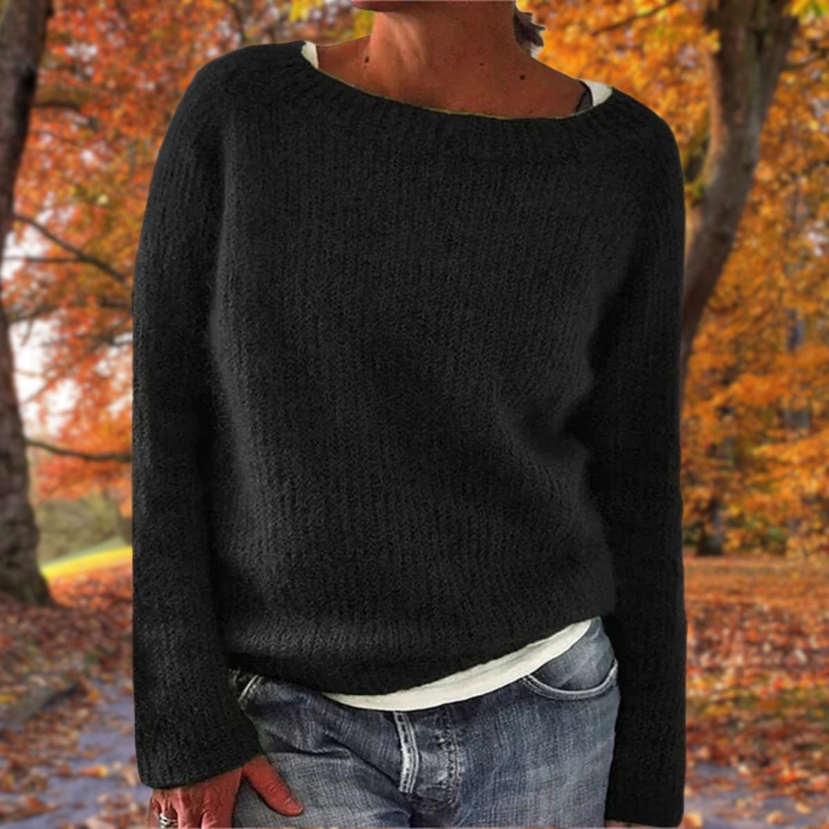 Women's Textured Boat Neck Jumper Long Sleeve