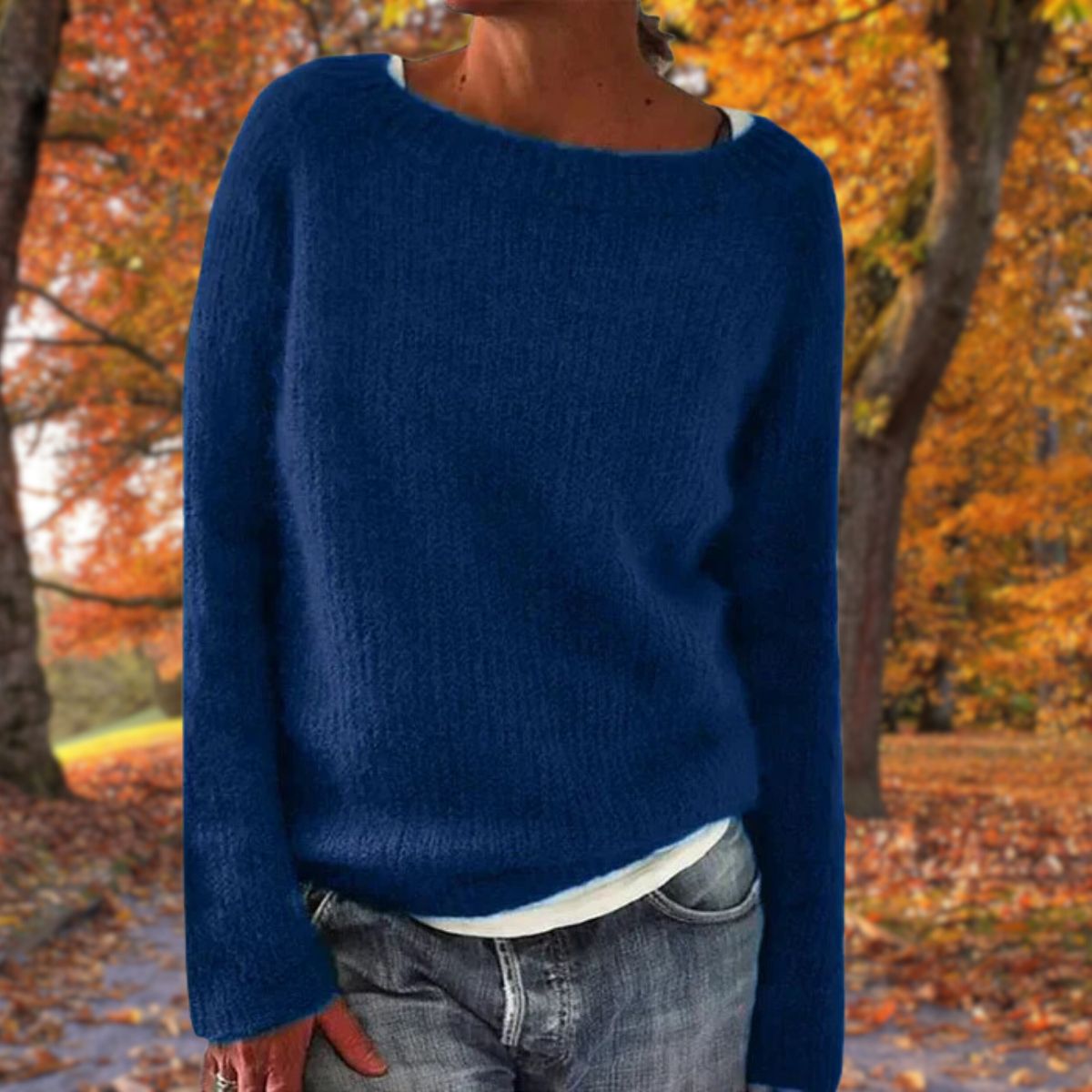 Women's Textured Boat Neck Jumper Long Sleeve