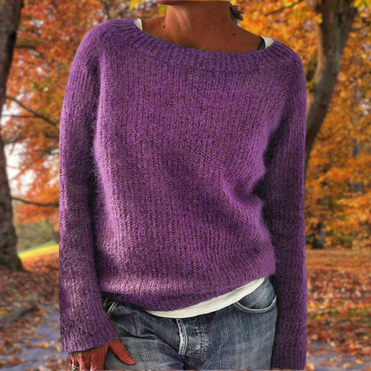 Women's Textured Boat Neck Jumper Long Sleeve
