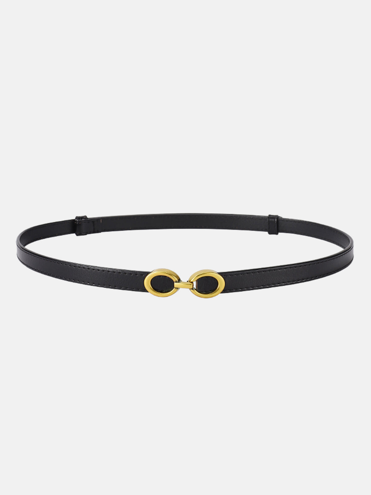 Women's Narrow Belt with Double Ring Buckle