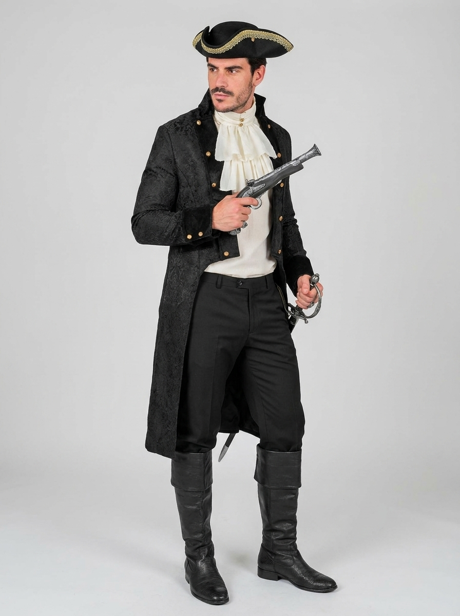 Edward | Men's Victorian Costume Coat | Brocade Tailcoat-Eltrendio