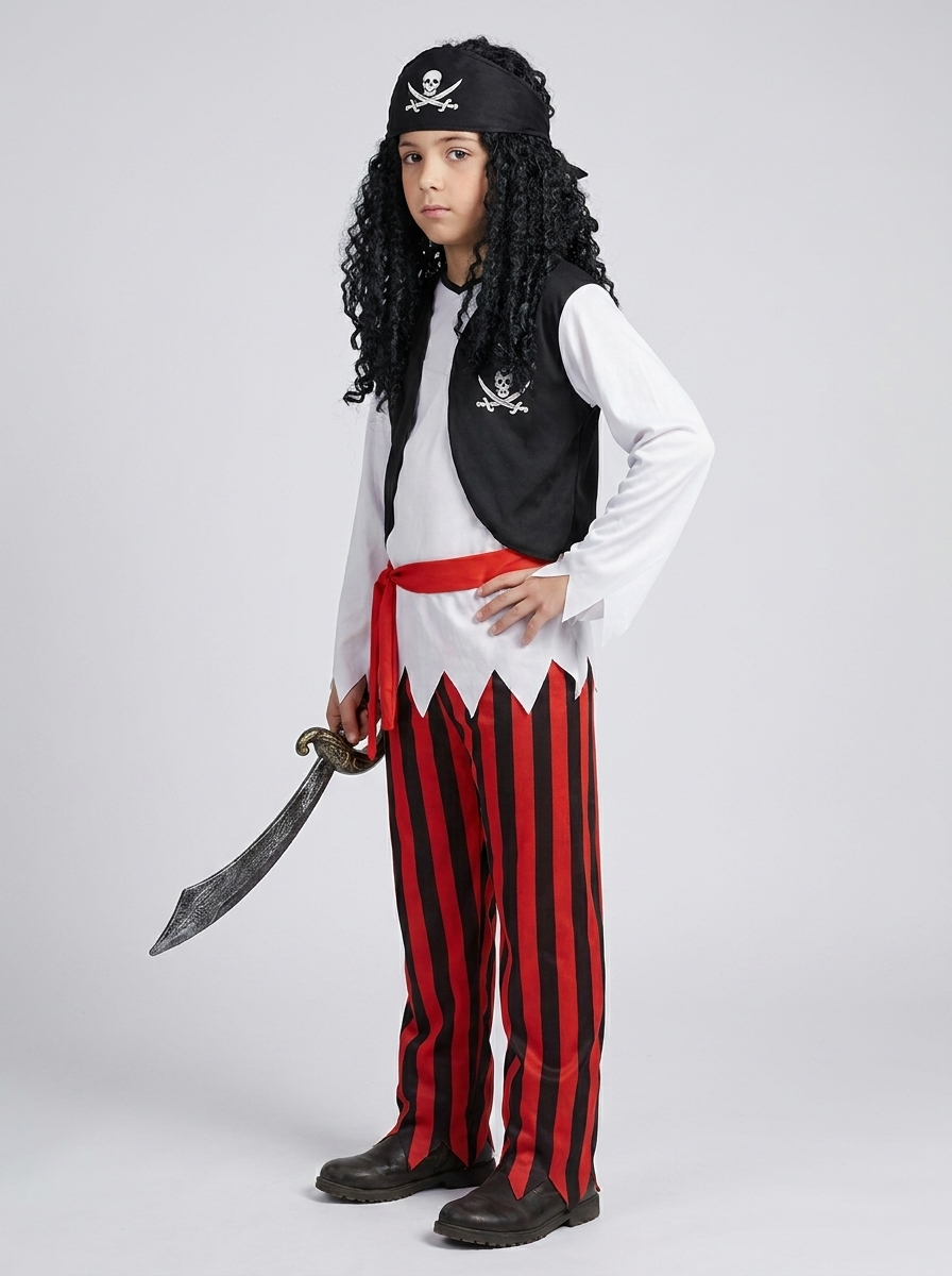 Jack | Kids' Pirate Costume | Striped Trousers-Eltrendio