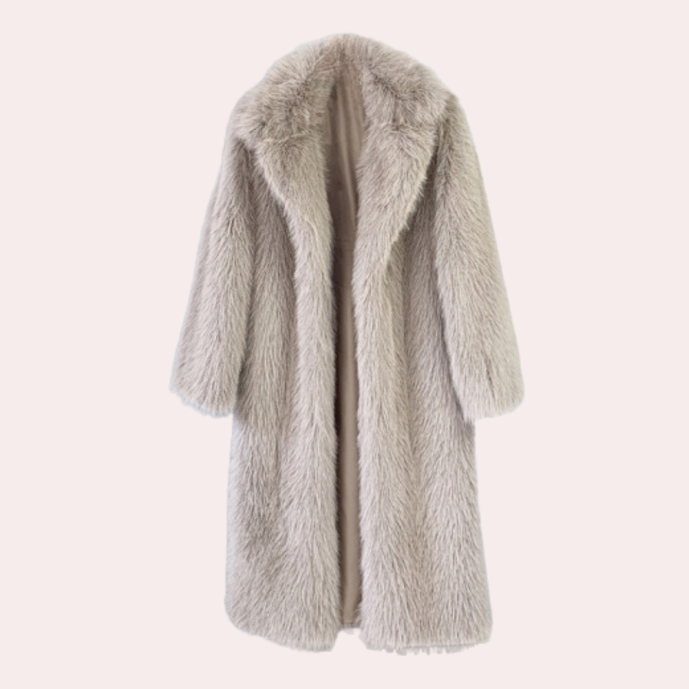 Women's Long Teddy Coat with Open Front