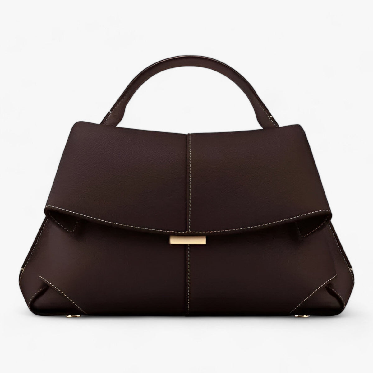 Women's Structured Leather Handbag with Top Handle