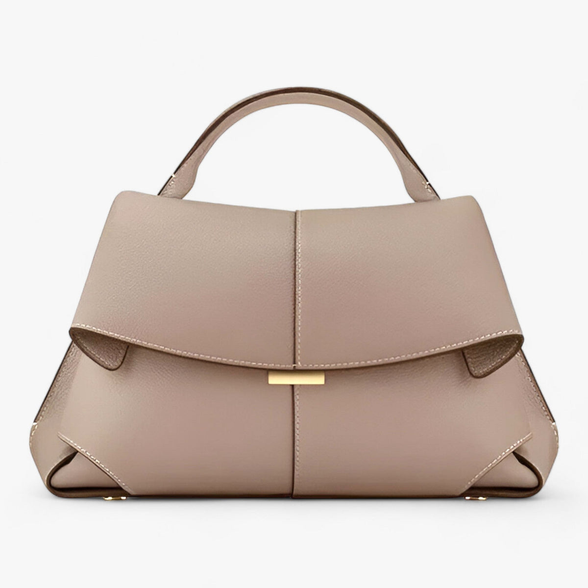 Women's Structured Leather Handbag with Top Handle