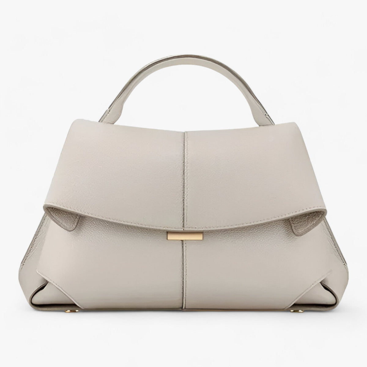Women's Structured Leather Handbag with Top Handle